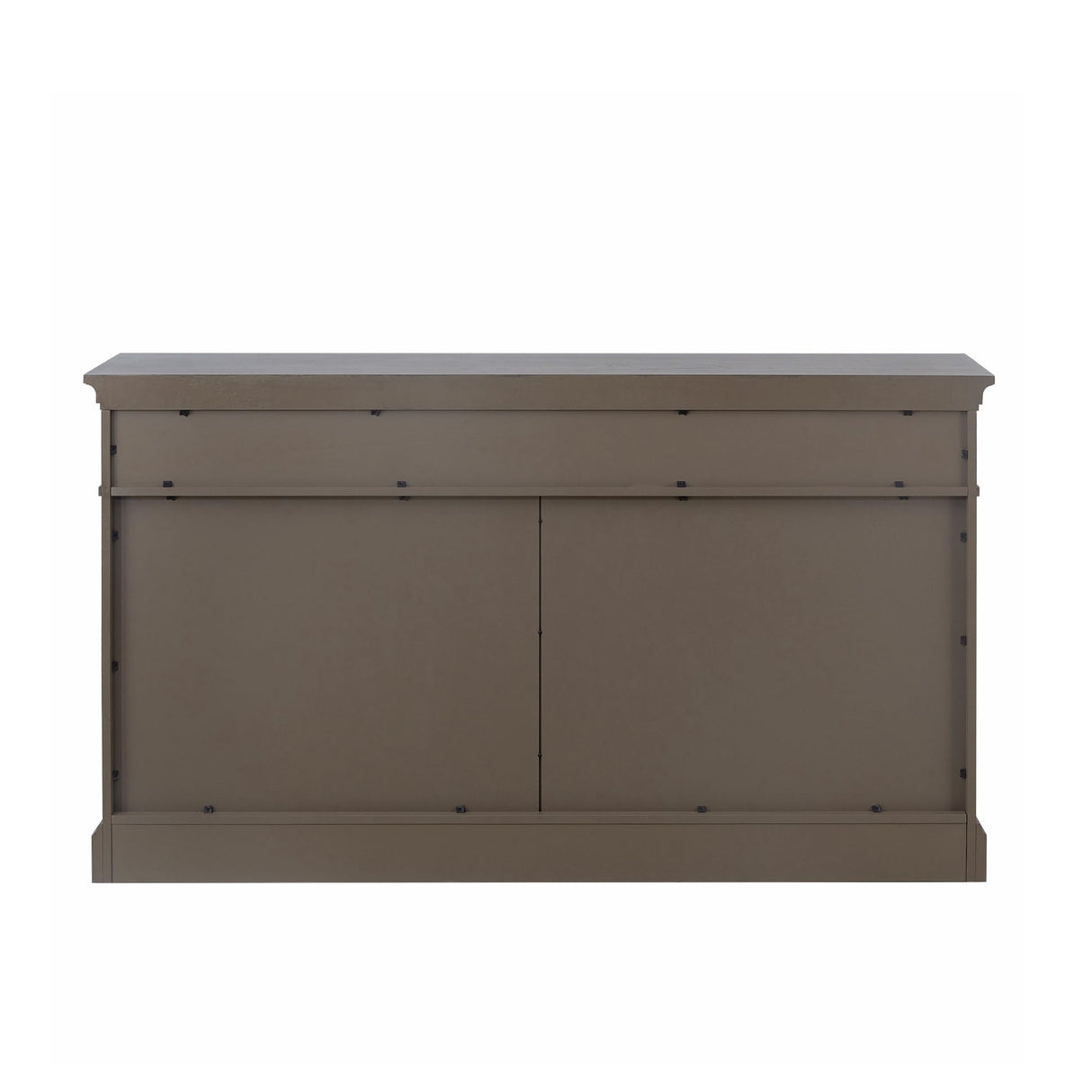 LUMISOL Retro Cabinet with 4 Doors and 3 Drawers, 60” Storage Sideboard with Black Round Handles, Wood Buffet Cabinet, Console Table for Living Room Kitchen Entryway Hallway LUMISOL