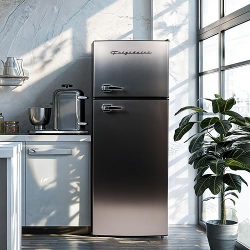 Frigidaire EFR751 2 Door Apartment Size Refrigerator/Freezer Combo, 7.5 cu ft, Platinum Series, Stainless, 23" D x 21.5" W x 55.5" H, Stainless Steel Frigidaire