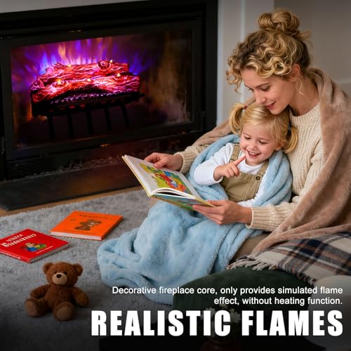 DAINIQUKANHAI Electric Fireplace Logs Realistic Flame Effect Candle LED Flame Light USB Powered Electric Fireplace Remote Control Fireplace Placement Home Decoration 12.4*5.91*7.87 In No Heat Function dainiqukanhai