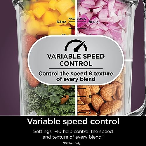 Ninja TB401 Detect Kitchen System Power Blender + Processor Pro, BlendSense Technology, Blender, Chopping & Smoothies, 1800 Peak Watts, 72 oz. Pitcher, 64 oz. Food Processor, 24 oz. To-Go Cup, Black Ninja