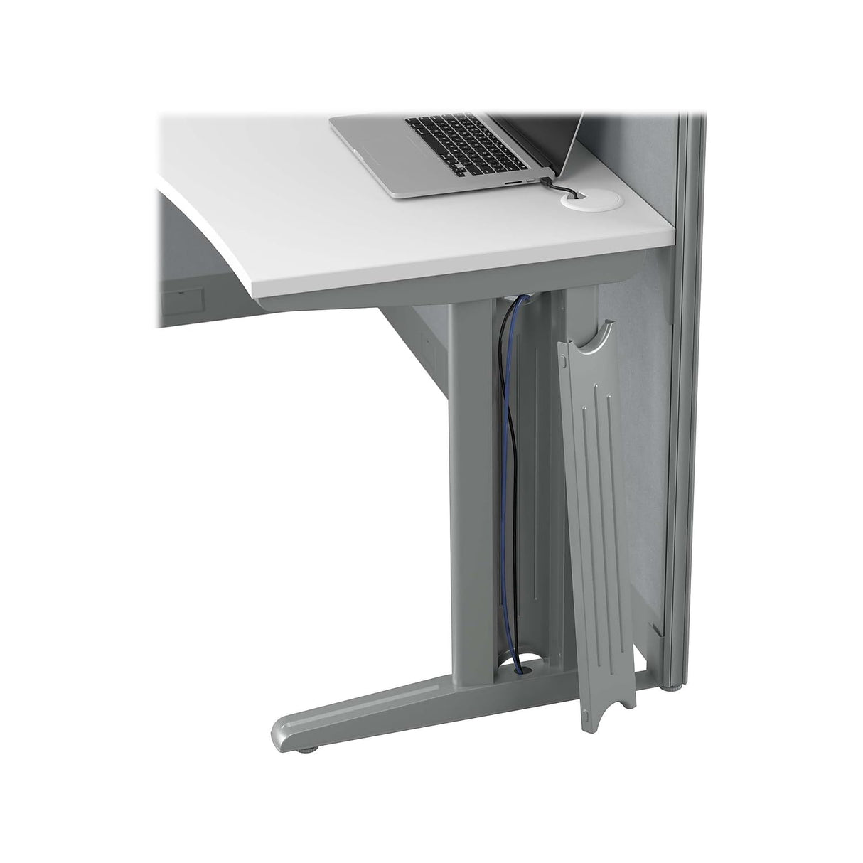 Bush Business Furniture Office in an Hour L Shaped Cubicle Desks with Storage, Drawers, and Organizers | Quad Workstation Set with Privacy Panels for Commercial Workspace, 4 Person, Pure White Bush Business Furniture