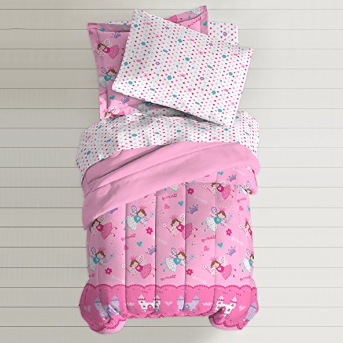 Dream Factory Magical Princess Ultra Soft Microfiber Girls Comforter Set, Pink, Twin dream FACTORY