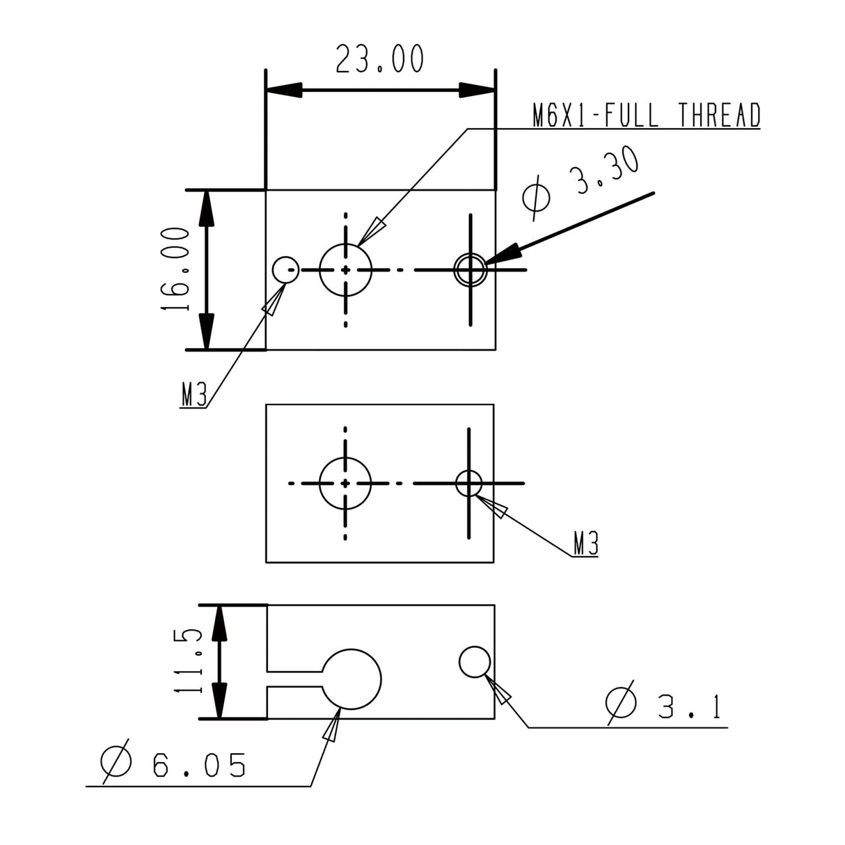 POLISI3D 500℃ High Temperature Plated Copper Heater Block Compatible with PT100 Cartridge Sensor Version V6 Hotend Titan Aero Extruder Prusa i3 MK3 MK3S 3D Printer (Copper) POLISI3D