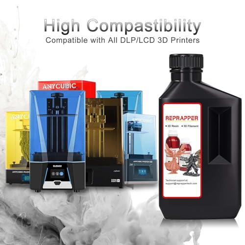 RepRapper Silver MetalShift 3D Printer Resin 405nm Fast UV-Curing Standard Photopolymer 3D Printing Resin with Metallic Shine for LCD Printer, Argent Aura 1000g RepRapper