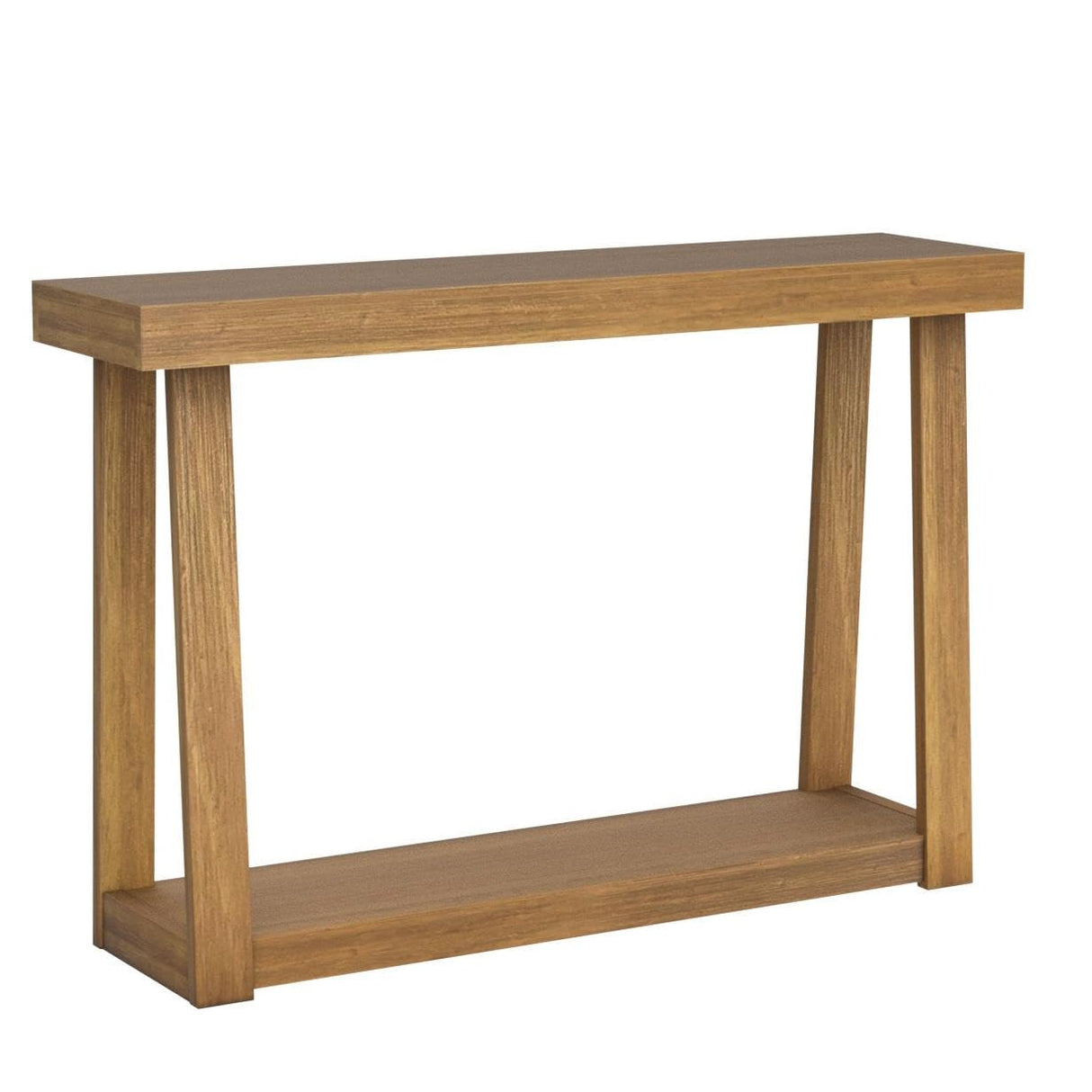 Plank+Beam Solid Wood Console Table with Storage, 46.25 Inch, Sofa Table with Shelf, Narrow Entryway Table for Hallway, Behind The Couch, Living Room, Foyer, Easy Assembly, Pecan Plank+Beam