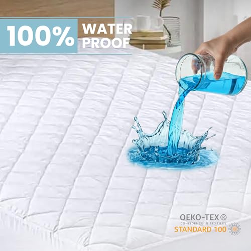 100% Quilted Waterproof Mattress Protector Full, Fitted Full Size Mattress Pad, Breathable & Soft 16 Inches Deep Pocket Full Size Mattress Cover, Machine Washable Mattress Cover Full DANYDude