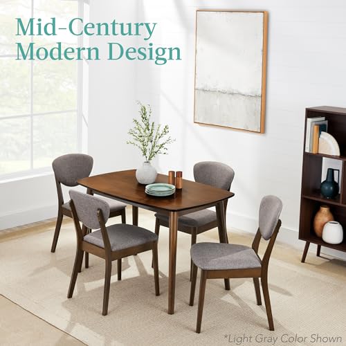 Best Choice Products 5-Piece Dining Set, Compact Mid-Century Modern Table & Chair Set for Home, Apartment w/ 4 Chairs, Padded Seats & Backrests, Wooden Frame - Walnut/Cream Best Choice Products