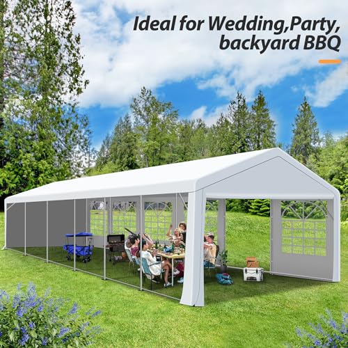Raysfung 20' x 40' Party Tent Heavy Duty, Wedding Tent with Removable Sidewalls, Outdoor Gazebo Event Shelters Canopy for Birthday Party Raysfung