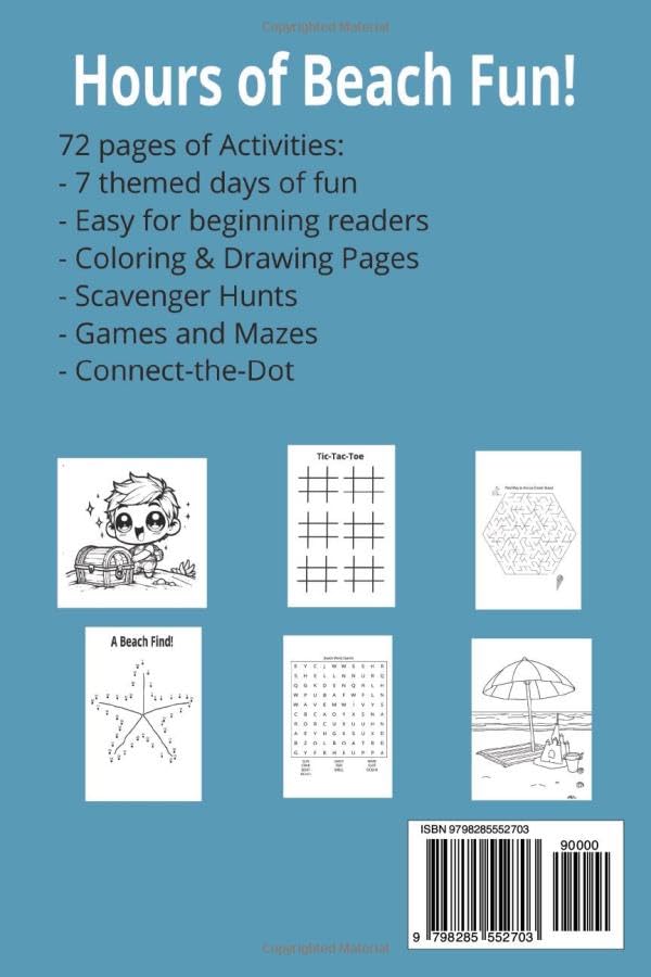 Beach Trip Coloring and Activity Book: For Kids Aged 5 to 8 WoodArtSupply