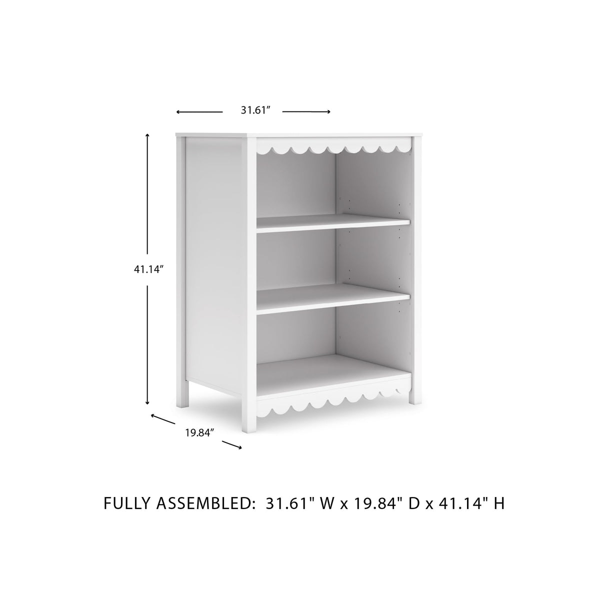 Signature Design by Ashley Hallityn Modern Freestanding 3-Tier Bookcase with 2 Adjustable Shelves, White Signature Design by Ashley