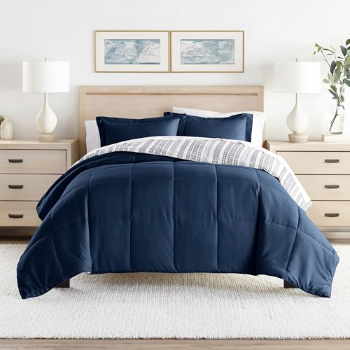 Linen Market Reversible Queen/Full Comforter Set (3 Piece) - Bring Luxury Home with Our Soft and Lightweight Down Alternative Comforters Queen Size - This Includes Your Comforter and 2 Pillow Shams Linen Market
