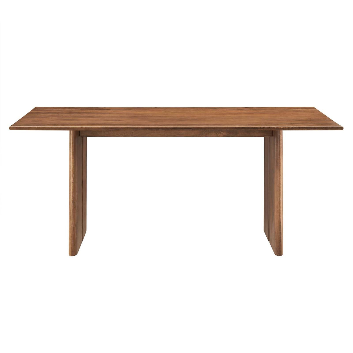 Modway Amistad 72" Solid Wood Modern Farmhouse Rectangular Dining Table in Walnut Modway