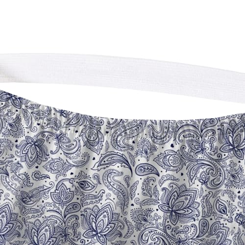 Elegant Comfort Softest and Coziest 6-Piece Sheet Set - 1500 Premium Hotel Quality Microfiber - Deep Pocket, Wrinkle Resistant 6-Piece Paisley Pattern Bed Sheet Set, Queen, Paisley Navy