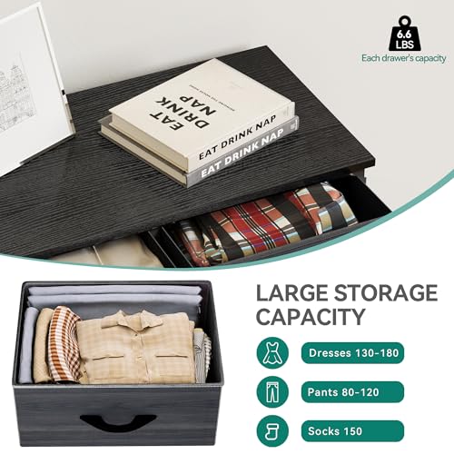 YITAHOME Dresser with 7 Drawers - Fabric Storage Tower, Organizer Unit for Bedroom, Living Room, Hallway, Closets - Sturdy Steel Frame, Wooden Top & Easy Pull Fabric Bins YITAHOME