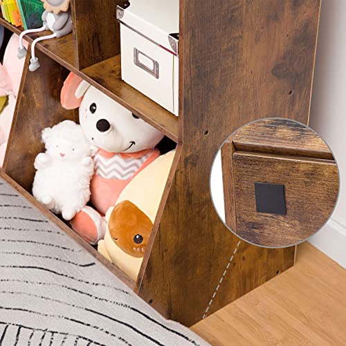 HOOBRO Rustic Brown Kids Bookshelf and Toy Storage Cubby HOOBRO