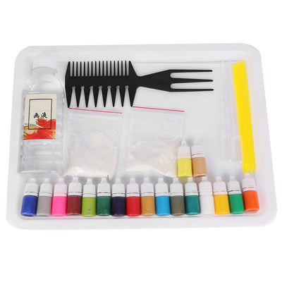 Paint Kits, Kids Water Color Ebru Starter Set Art of Painting on Water Marbling Ink Paint Set Water Art Paint Set Ebru Art Kit Watercolor Painting (A5 18 Colors Kit)