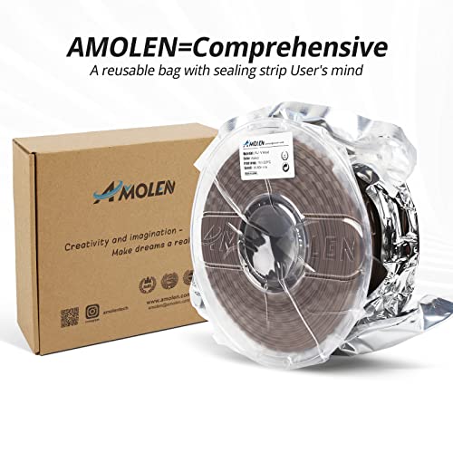AMOLEN Walnut Wood Printing Filament 1.75mm PLA 3D Printer Filament 3D Printer Filament with Real Wood Fiber Wood Texture Filament,1KG AMOLEN