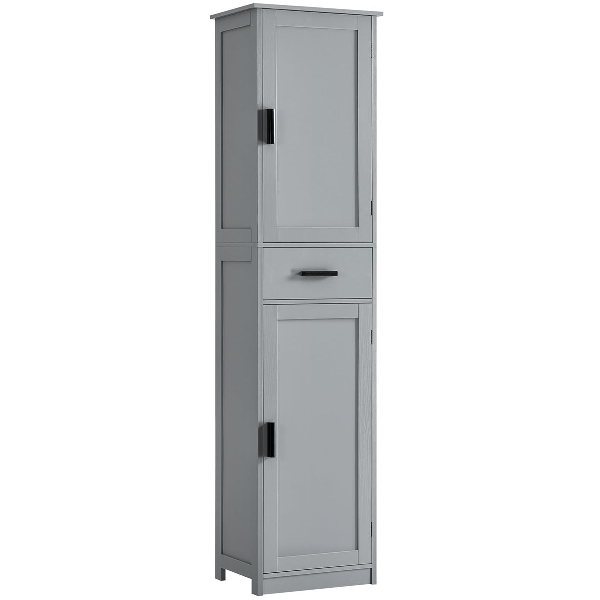 usikey 67“ Tall Bathroom Cabinet, Storage Cabinet with 4 Shelves & 2 Doors, Narrow Storage Cabinet for Bathroom, Living Room, Home Office, Grey usikey