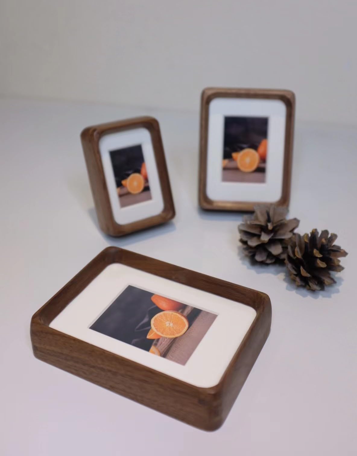 Youncewooder 3.5x5 Natural Walnut Wood Picture Frame - Displays 2x3 Photo with Mat | Rustic Handmade Photo Frame,Horizontal or Vertical for Wall and Tabletop,Gifts for Baby, Couple, and Best Friend Youncewooder