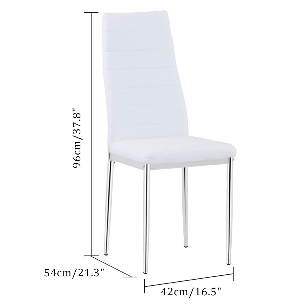 NIERN 5 Piece Dining Table Table Set, Tempered Glass Dining Table Set for 4 Kitchen Table Set with 4 Upholstered Chairs for Kitchen Dining Room (Sliver Table with White Chair) NIERN