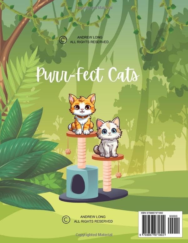 Purr-Fect Cats Coloring Book: A Kitty Coloring Adventure WoodArtSupply