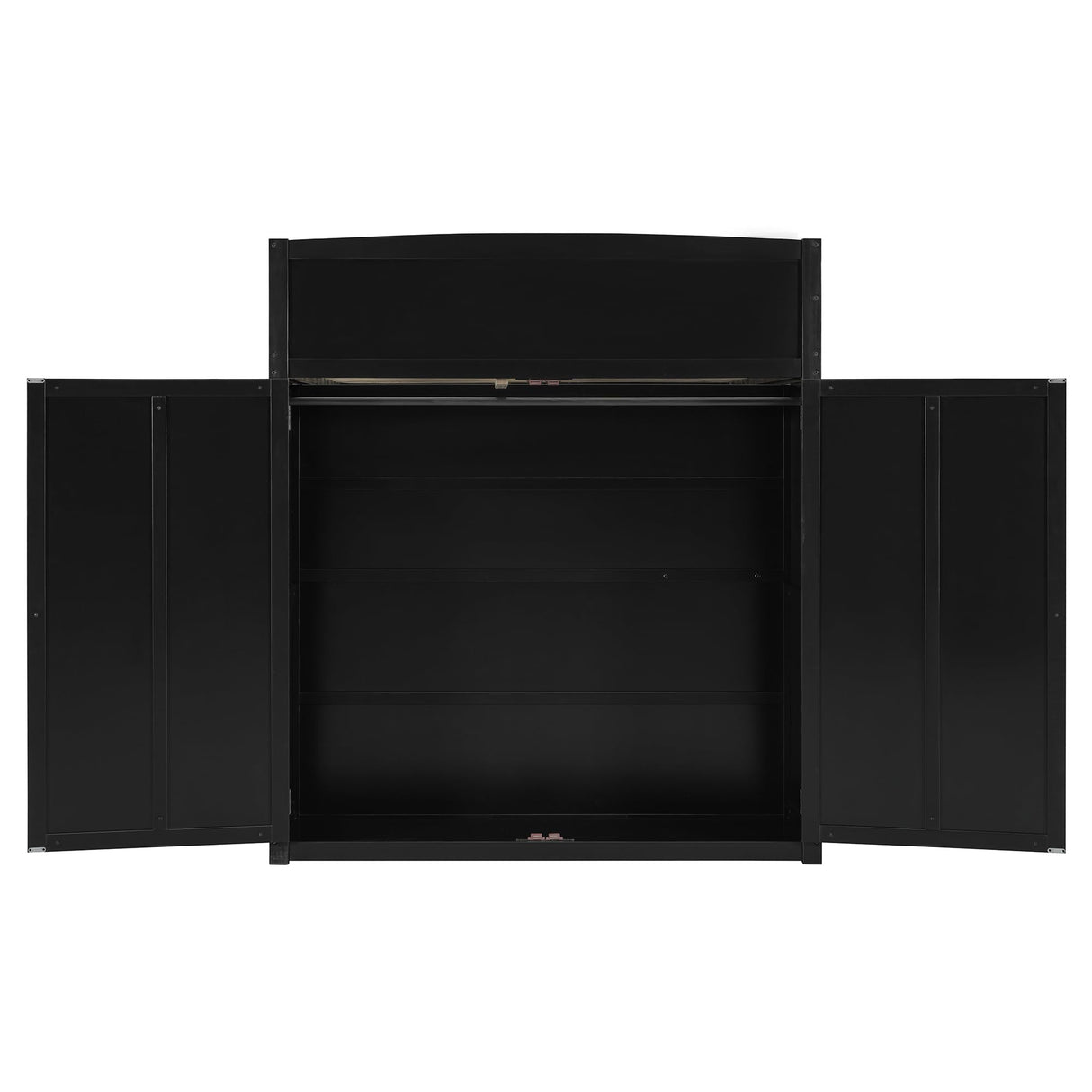 Brabrety Modern Full Size Wood Gaming Loft Bed with Desk and Wardrobe,USB Port and RGB LED Light,for Kids Teens Adults Bedroom Use (Red#RGB, Full) Brabrety