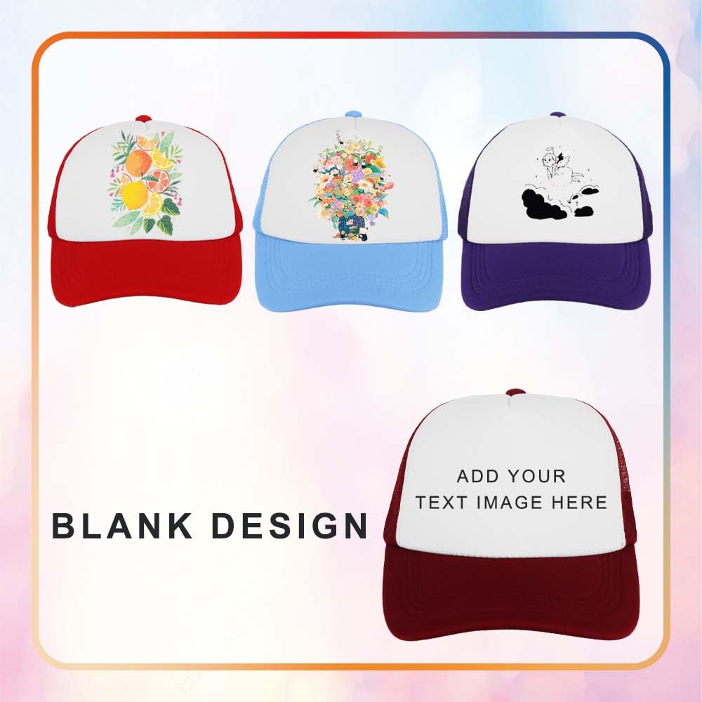 ZH 12 Pcs Sublimation Trucker Hats Blank Mesh Baseball Cap Polyester Bulk Mesh Trucker Hat for Men and Women Black ZH