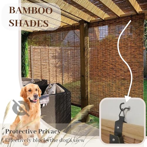 Bamboo Window Blinds 25" 26" 27" 28" 31" 32" 33" 34" 35" 36" 40" 41" 42" 43" 44" 45" 46" 47" 49" 50" 56" 57" 72" Wide, Natural Bamboo Roll Up Curtain Woven Custom Shades Cordless (Size : 40" W x 48" WoodArtSupply