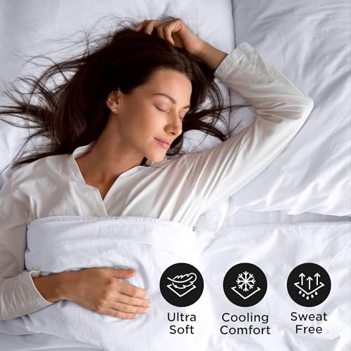 ROYALE LINENS 4 Piece Full Sheets Set - Soft Brushed 1800 Microfiber Bedding - 1 Fitted and 1 Flat Sheet, 2 Pillow Cases - Wrinkle Free & Fade Resistant - Hotel Luxury Bed Sheets Set (White, Full) ROYALE LINENS
