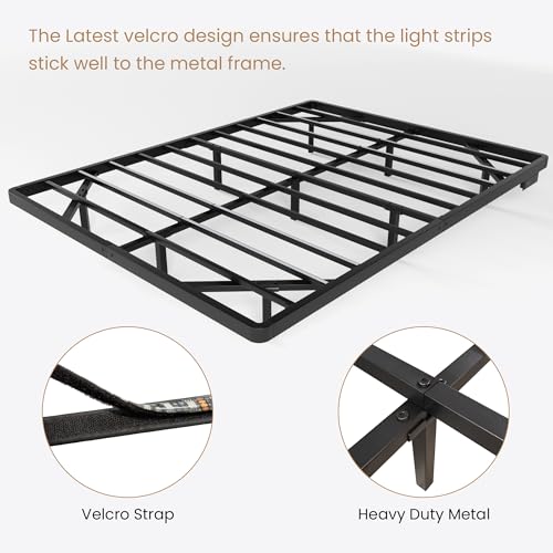 SHA CERLIN Floating Bed Frame Full Size with Smart LED Lights and Charging Station, Heavy Duty Metal Platform Bed with Modern Design,No Box Spring Needed, Easy Assembly, Matte Black SHA CERLIN