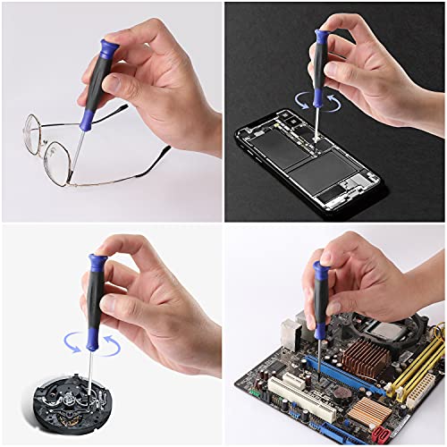 WORKPRO 10-Piece Precision Screwdriver Set with Pouch, Phillips, Slotted, Torx Star, Magnetic Screwdriver Repair Tool Kit, Non-Slip Grip, for Eyeglass, Watch, Computer, Laptop, Phone WORKPRO