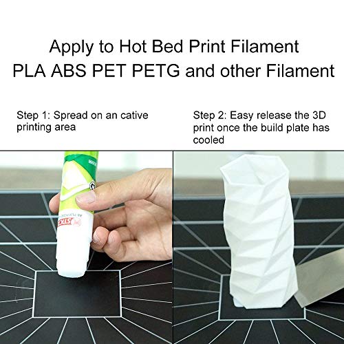 ACEIRMC 3D Printer Glue Stick for Hot Bed Print Filament PLA ABS PET PETG Washable Anti-Tilt Non-Toxic - 21g(Pack of 3) (3pcs) ACEIRMC