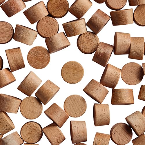 WidgetCo 3/8" Mahogany Wood Plugs, Face Grain, Woodworking Plugs, Can Be Sanded, Stained, or Painted (Qty 100) WIDGETCO