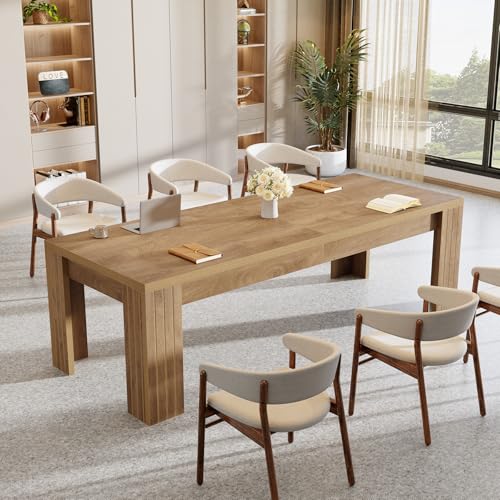 Tribesigns 6.5 ft Conference Table, 78.74-Inch Narrow Long Rectangular Conference Room Table for 6-8 People, Business Furniture Boardroom Desk for Office Meeting Seminar, Brown Tribesigns