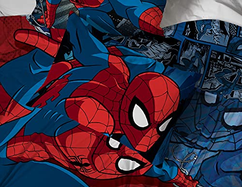 Jay Franco Marvel Spiderman Burst 5 Piece Full Bed Set - Includes Reversible Comforter & Sheet Set - Bedding - Super Soft Fade Resistant Microfiber (Official Marvel Product) Jay Franco