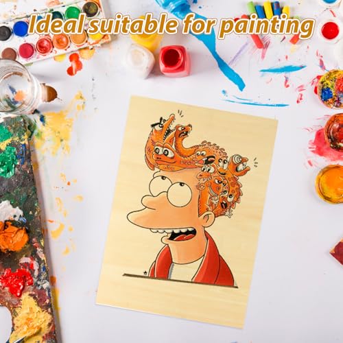 8 Pack Basswood Sheets for Crafts - 12 x 16 x 1/4 Inch 6mm Thin Plywood Sheets Unfinished Bass Wood Boards for Arts and Crafts, Painting, Pyrography, Wood Engraving, Wood Burning, Architectural Models ACXFOND