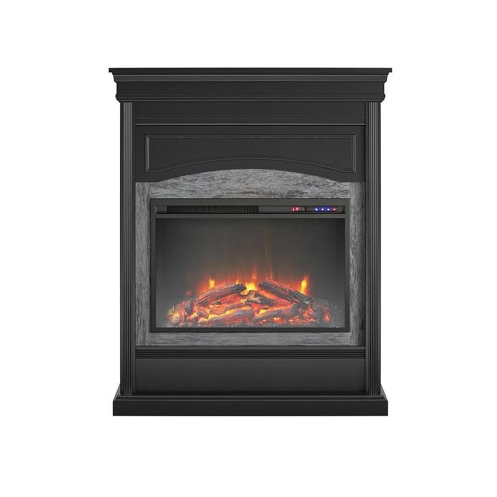 Ameriwood Home Lamont Electric Fireplace, Black Ameriwood Home