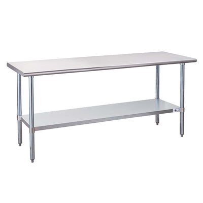 Profeeshaw Stainless Steel Prep Table 72x24 Inch NSF Commercial Work Table with Undershelf Heavy Duty Table for Kitchen Restaurant Home Hotel