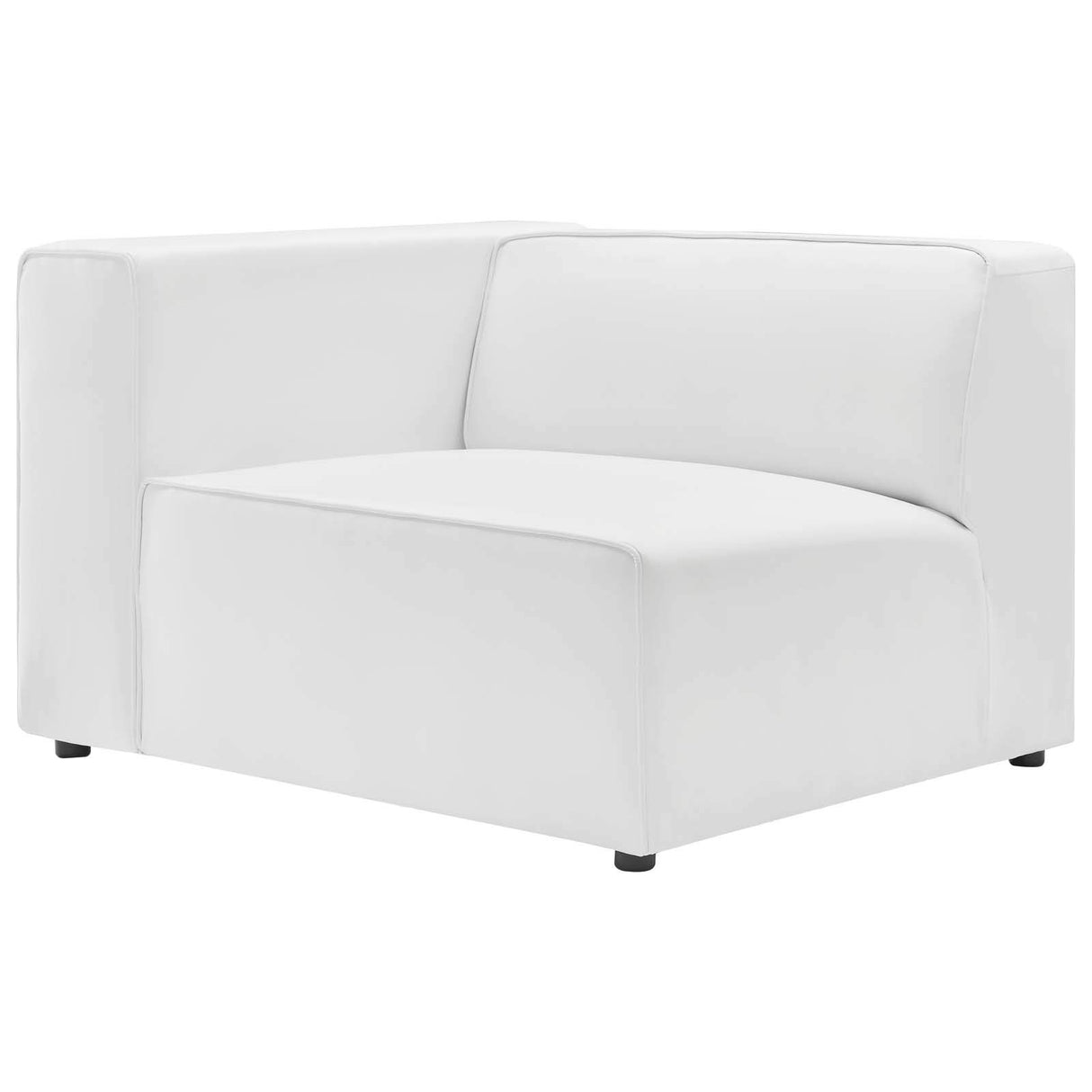 Modway Mingle Vegan Leather 3-Piece Sectional Sofa in White Modway