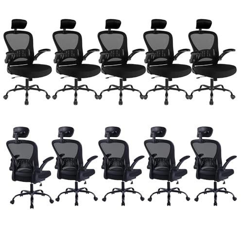10 Pack Office Chair Ergonomic Desk Chair Comfort Adjustable Height with Wheels,Lumbar Support Mesh Swivel Computer Home Office Chair,Conference Room Chairs ralex-chair