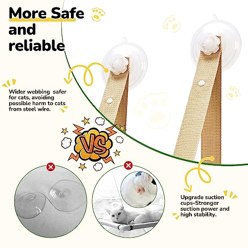 Cat Window Perch, Cat Hammock Window Seat, Cat Window Hammocks Bed for Indoor Cats, Large Cat Perch with Sturdy Screw Suction Cups for Large Cats & Kittens CATISM