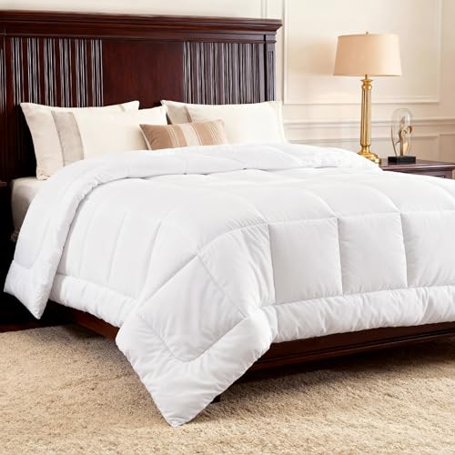Bedsure Comforters Queen Size Duvet Insert, All Season Bed Comforter, Quilted Down Alternative Duvet, Box Stitched Comforter with Corner Tabs, Machine Washable, 88 x 88 Inches (White) Bedsure