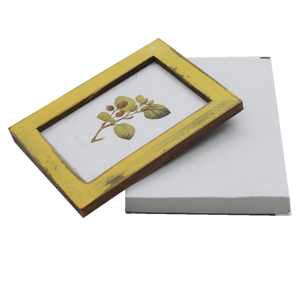 Yokoke 4x6 Inch Rustic Picture Frames - Farmhouse Distressed Frames 100% Reclaimed Wood Photo Frames for Tabletop or Wall Mounting - Vertical & Horizontal - Home Office Gallery Decor - 3 Pack Yokoke