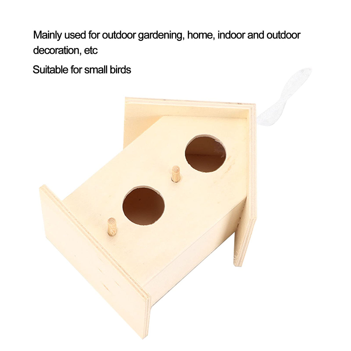 2PCS Bird Houses for Outside, Wooden Birdhouse Unfinished Bird Houses Hanging Wooden Birdhouse Wooden Bird Houses to Paint with Two Holes(#A) Beufee