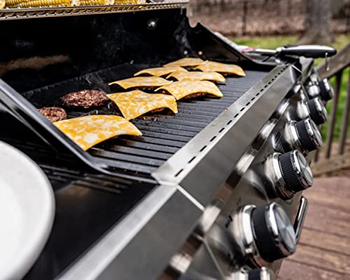 Monument Grills Larger 4-Burner Propane Gas Grills Stainless Steel Cabinet Style with Infrared Side Sear & Side Burners with Stainless Steel Rotisserie Kit(2 Items) Monument Grills