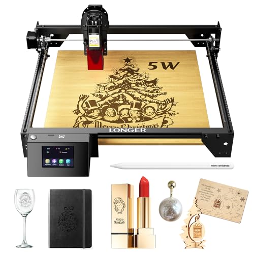 Longer RAY5 5000mW Laser Engraver is an economical Machine Suitable for Beginners, App Offline Control, DIY Engraver Tool for Metal/Glass/Wood, Engraving Area of 15.7"x15.7", Laser Class ii Longer
