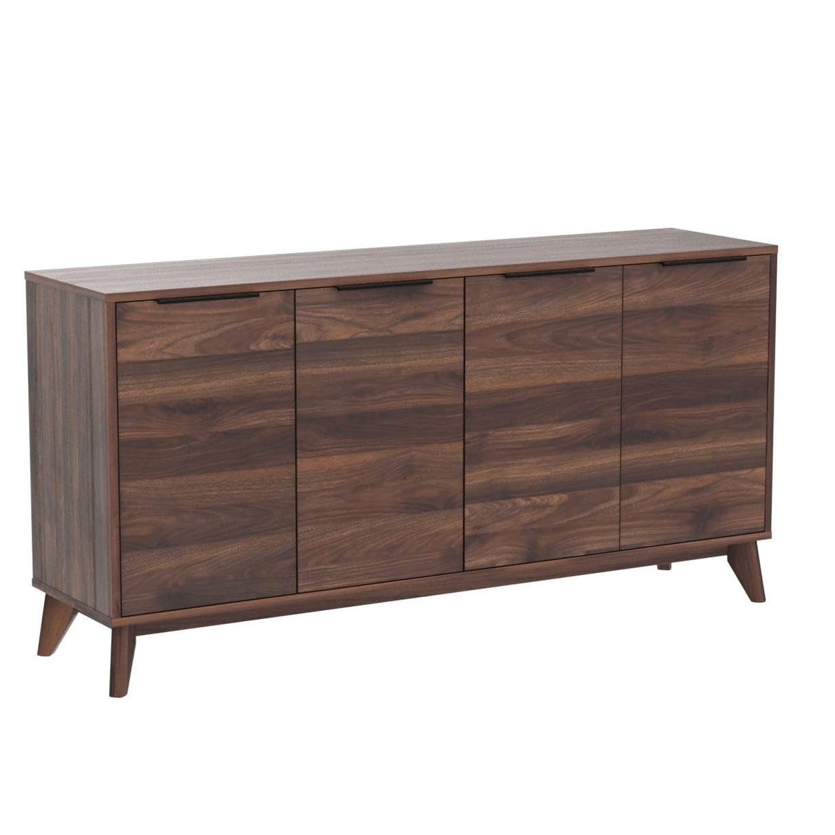 Flash Furniture Hatfield Engineered Wood TV Stand for up to 64" TVs, Media Console/TV Cabinet with Adjustable Shelf and Soft Close Doors, Dark Walnut Flash Furniture
