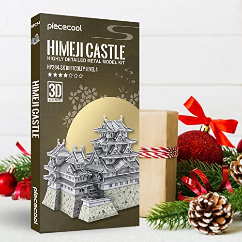 Piececool 3D Metal Puzzles for Adults, Himeji Castle - Japanese Architecture 3D Model Building Kits Creative Home Decoration Great Birthday
