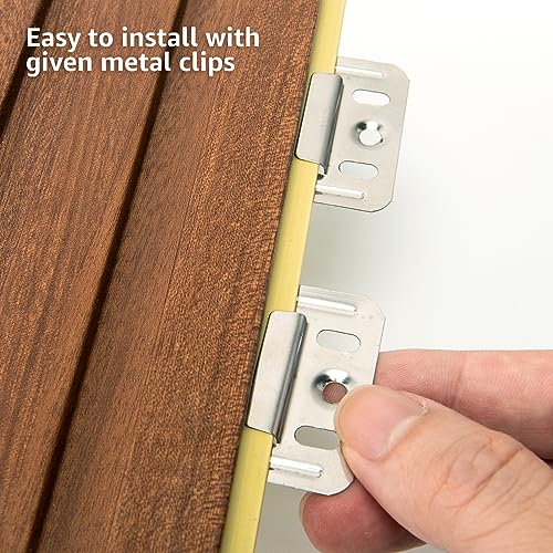 Art3d Slat Wall Panels, WPC Soundproof 3D Wall Paneling for Interior Wall Decor, TV Background, 8-Pack 96 x 6 in. Teak Art3d