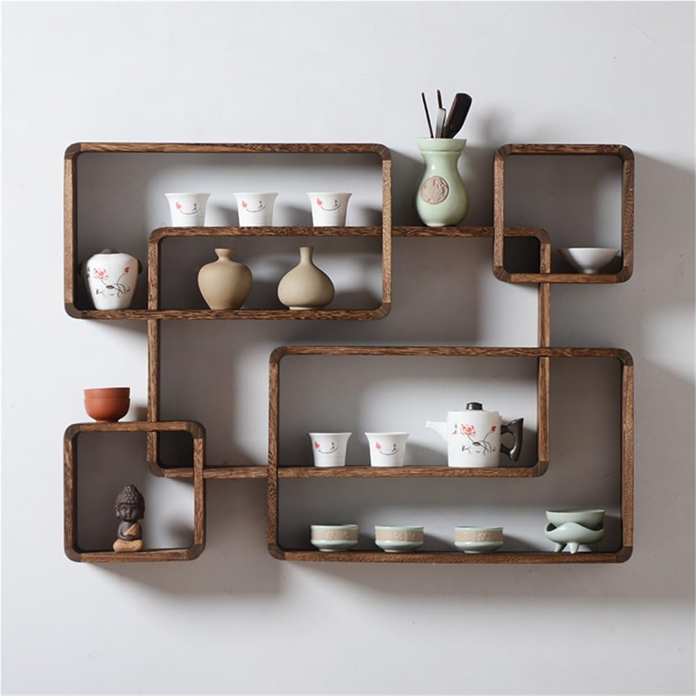 YWSXHS Collectibles Display Case, Wooden Cubby Box Display Shelf Organizer Storage, Wall Mountable Curio Display Case, Wall Mounted Shelves for Bedroom, Corridor, Entrance, Living Room, Office(Small) YWSXHS